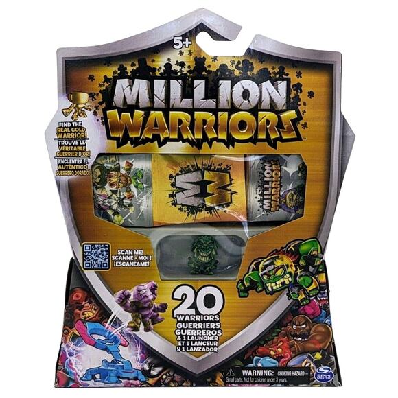 Million Warriors 20 Pack Blind Bags Mega Awesome SILVER Box Rare w Glowing Grin - Picture 1 of 2